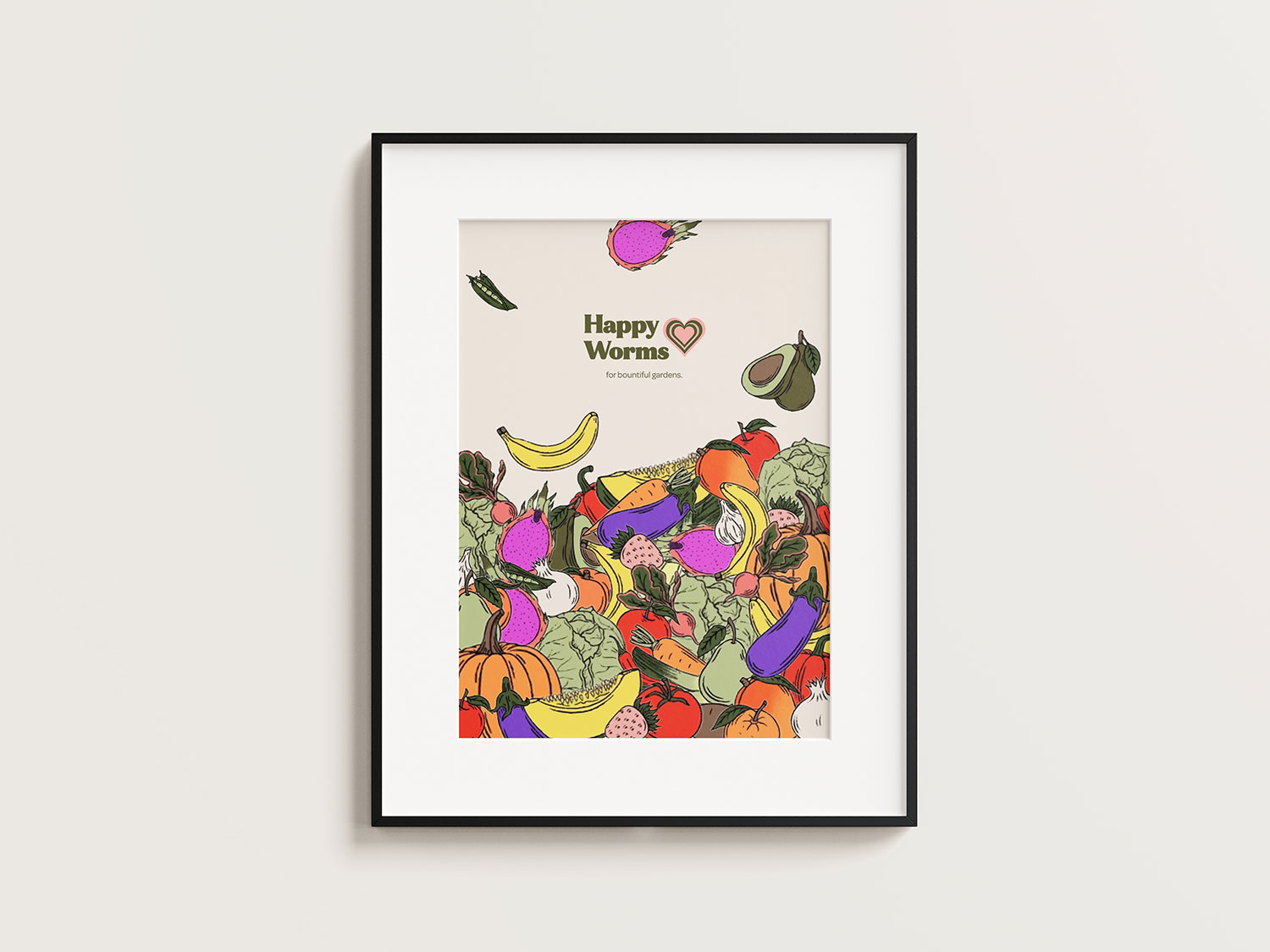 happy worms illustration